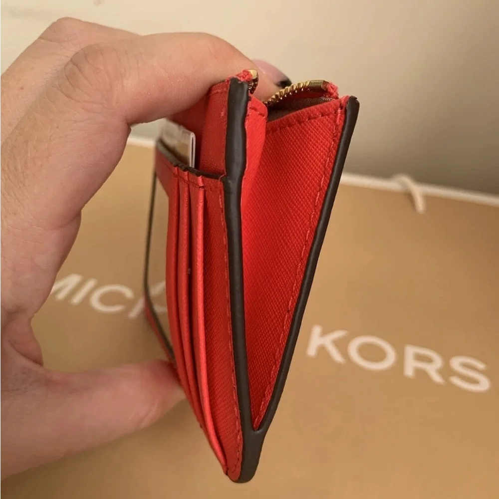 Michael Kors Vibrant Orange Coin Pouch with ID Holder - Picture 4 of 5